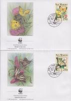 WWF Butterfly stripe of four + 4 FDC WWF Lepke négyescsík + 4 FDC WWF Schmetterlinge Viererstreifen ...