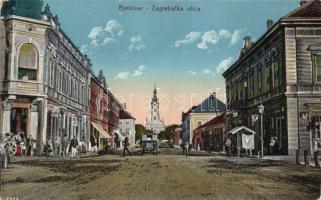 Belovár Zagrebacka street with the shop of Gustav Hirsl