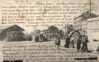 Fiume Susak bridge with the shop of Anton Kral