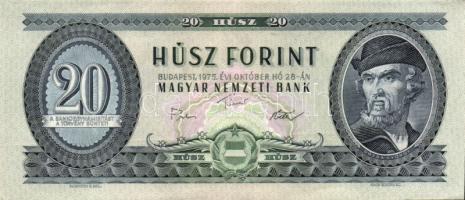 1975. 20Ft (2x) egymás utáni sorszámmal T:II+ (hajtatlan)