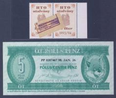 Kis szükségpénz tétel: 1993/94 HTO utalvány 2x10 liter T:I + megrendelőszelvény tej és tejfel vásárlására T:II + 1997 Polús pénz T:III