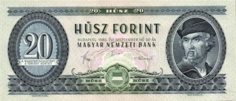 1980. 20Ft (3x) egymásutáni sorszámmal T:I