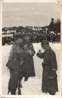 Uzsok meeting of Hungarian and Polish troops by the new borders, 1939 photo (gluemark)