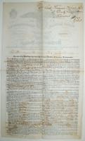 1855 A Korompai Hernád gépgyár által kötött biztosítási szerződés 3kr CM okmánybélyeggel / Insurance...