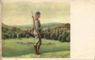 4 db megíratlan katonai grafikai lap az 50-es évekből / 4 military art cards