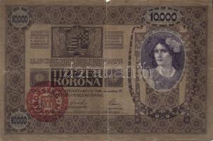 1918. 10000K piros "Magyarország" körbélyegzővel T:IV
