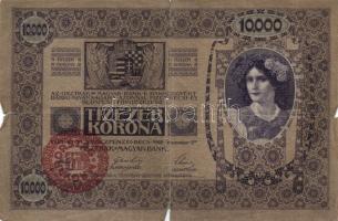 1918. 10000K piros "Magyarország" körbélyegzővel T:IV