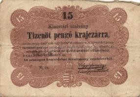 1849. 15kr "Kossuth-bankó" + 30kr "Kossuth-bankó" "*"-gal! T:IV,III