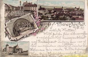 1897 Wiener - Neustadt mit Militärakademie Litho