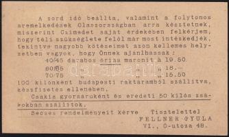 1898 Gesztenye árjegyzék