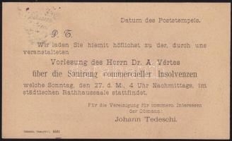 1897 Előnyomott céges levelezőlap