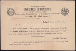 1898 Előnyomott céges levelezőlap