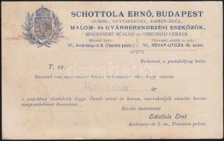 1898 Előnyomott céges levelezőlap