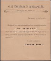 1898 Céges zárt levelezőlap előnyomott szöveggel