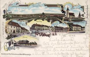 1898 Zellerndorf mit Bahnhof Litho