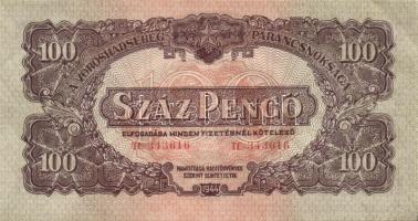 1944. 100P "V.H." (3x) "4mm számozás" egymás utáni sorszámmal T:II+ hajtatlanok