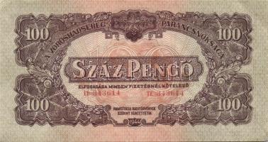 1944. 100P "V.H." (3x) "4mm számozás" egymás utáni sorszámmal T:II+ hajtatlanok