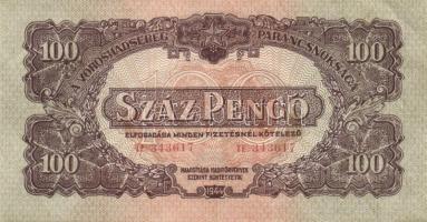 1944. 100P "V.H." (3x) "4mm számozás" egymás utáni sorszámmal T:II+ kis sarokhaj...