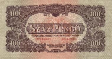 1944. 100P "V.H." (4x) "4mm számozás" egymás utáni sorszámmal T:II+ hajtatlanok