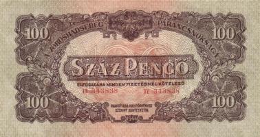 1944. 100P "V.H." (4x) "4mm számozás" egymás utáni sorszámmal T:II+ hajtatlanok