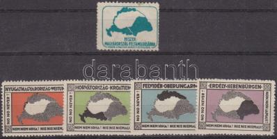 Irredenta levélzárók: Nem, nem soha 4 db-os sor + Hiszek Magyarország feltámadásában 1 db