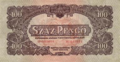 1944. 100P "V.H." (4x) "4mm számozás" T:II hajtatlanok