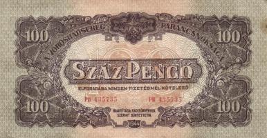1944. 100P "V.H." (4x) "4mm és 3mm számozás" T:II,III