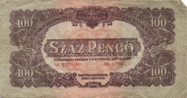 1944. 100P "V.H." (4x) "4mm és 3mm számozás" T:II,III