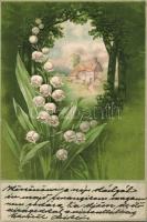 20 db régi díszes Üdvözlőlap, köztük litho-k és dombornyomással készültek is