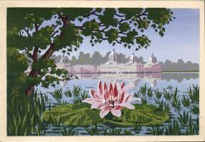 21 db kézzel készített képeslap vegyes minőségben; Budapest látképek, virágok és portrék / 21 hand-p...