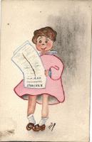 21 db kézzel készített képeslap vegyes minőségben; Budapest látképek, virágok és portrék / 21 hand-p...