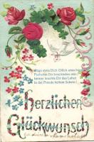 Flowers Emb. litho silk card