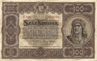 1920. 100K "Orell Füssli Zürich" (2x) a sorszámok kétféle színűek T:III