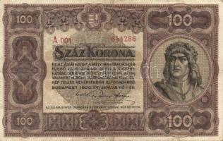 1920. 100K "Orell Füssli Zürich" (2x) a sorszámok kétféle színűek T:III
