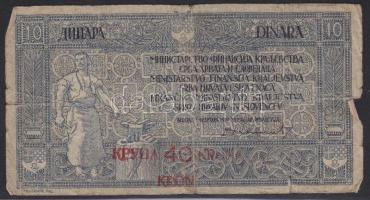 Jugoszlávia 1919. 10D 40K fölülnyomással T:IV