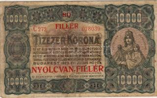 1925 10000K 80f felülnyomással T:II/III R!