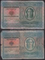 1912. 100K "Bodrog Vármegye Zenta Rend...." felülbélyegzéssel + Osztrák-Magyar Bank 1912. ...