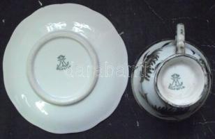 ~1900 Bavaria jelzéssel ellátott 3 db porcelán csésze és 5 db kistányér (sérült) / Bavaria chinaware...