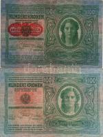 Ausztria 1919 100K felülny. 2klf. variáns T:II