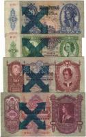 1930-41 10,20,50,100P 4db nyilaskeresztes felülnyomással T:II