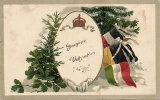 Christmas Viribus Unitis flags, propaganda litho