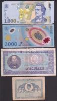 Románia 1945. Pénzügyminisztérium kiadás 100L + 1966. 100L + 1998. 1000L (3x) + 1999. 2000L "Napfogyatkozás" (3x) T:I,II,III