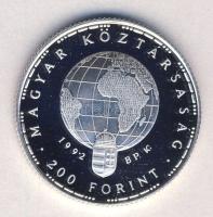 1992. 200Ft Ag "Veszélyeztetett állatvilág-gólya" T:PP