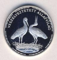 1992. 200Ft Ag "Veszélyeztetett állatvilág-gólya" T:PP