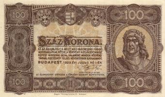 1923 100K  nyomdajelzéssel T:I