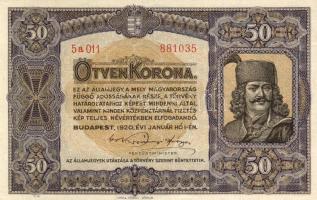 1920 50K  nyomdajelzéssel T:II