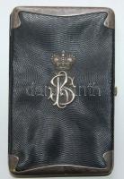 Monogrammos bőr és ezüst (Ag) irattartó 9x14 cm