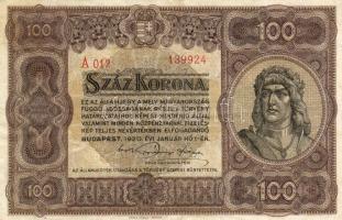 1920 100K "Füssli..." nyomdajelzéssel T:II