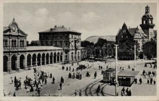 Heilbronn central railway station with tram