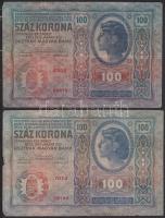1912. 100K (3x) felülbélyegzés nélkül T:III